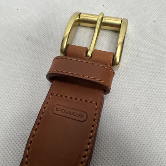 Coach British Tan Leather Belt Made in Italy size 34 - Picture 2 of 7